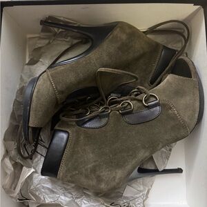Giuseppe Zanotti Suede Green Bootie/Heel
